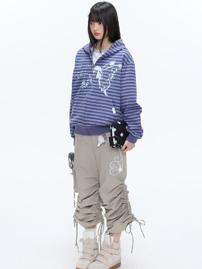 Vintage Striped Hooded Sweatshirt【s0000016380】