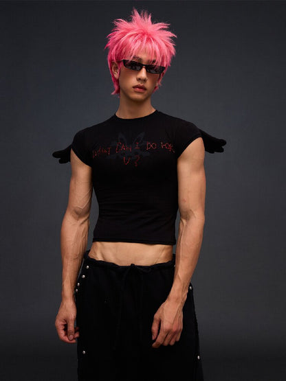 Rhinestone Angel Wing T Shirt【s0000017290】
