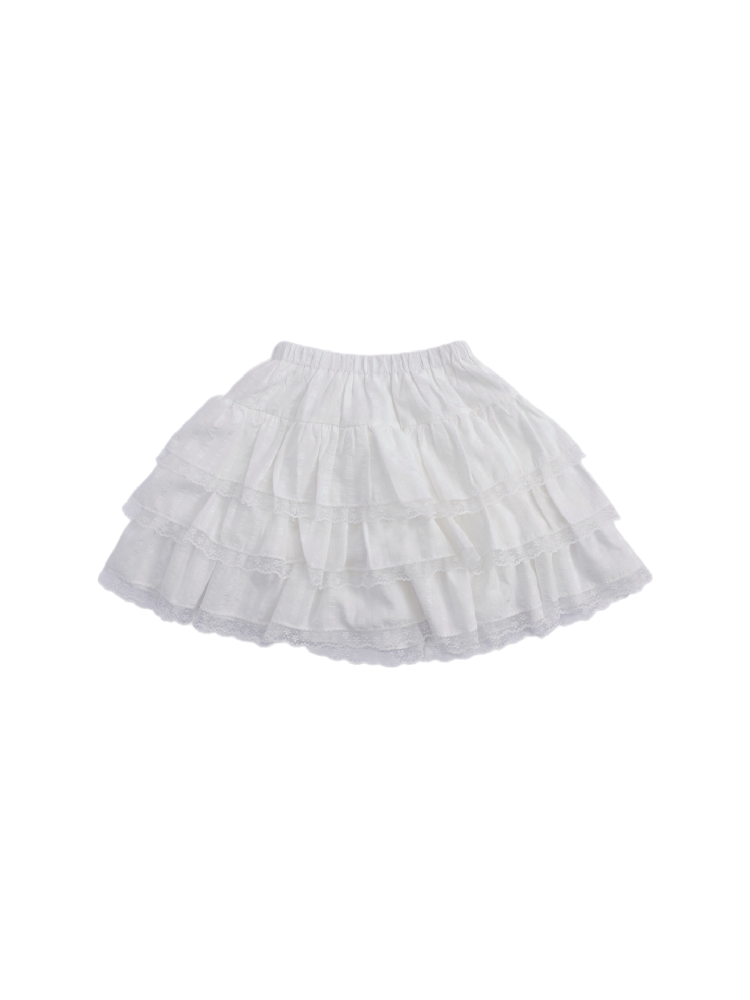 Vintage Lace Satin Cake Skirt【s0000017485】