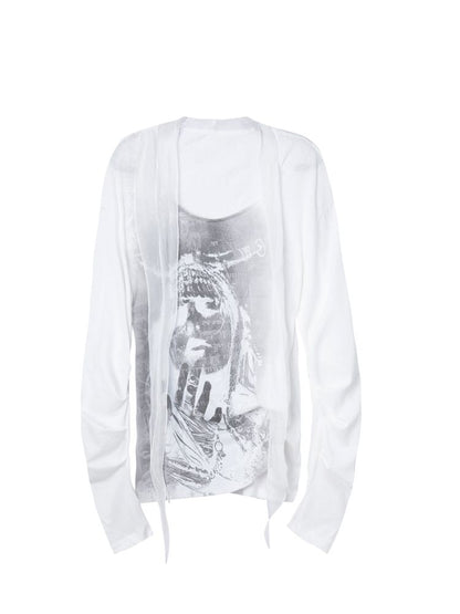Ribbon Design Crew Neck Long Sleeve T-Shirt【s0000013905】