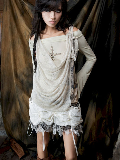 Slim-Fit Off-Shoulder Long-Sleeve T-Shirt【s0000013895】