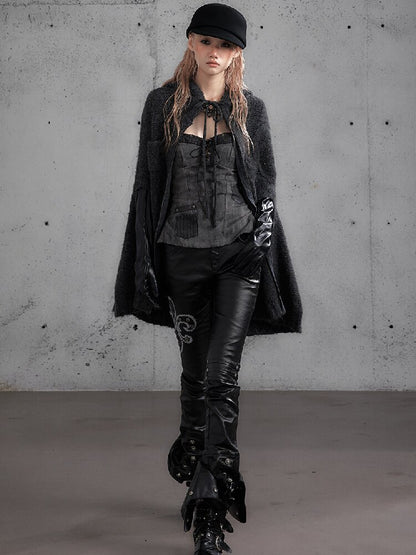 Washed Wax Leather Skinny Pants【s0000019162】