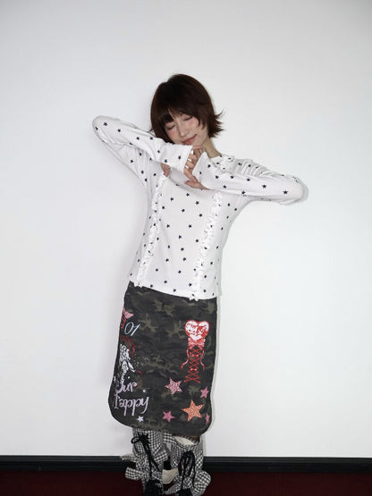 Star Cotton Overfinger Top【s0000018660】