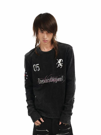 Demon SWAG Printed Long Sleeve T【s0000018361】