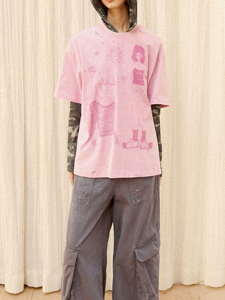 Letters do old loose work pants【s0000012430】