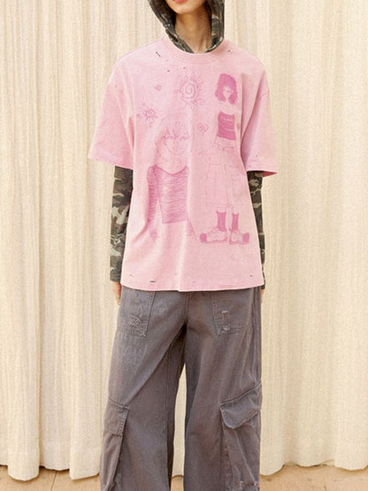 Letters do old loose work pants【s0000012430】