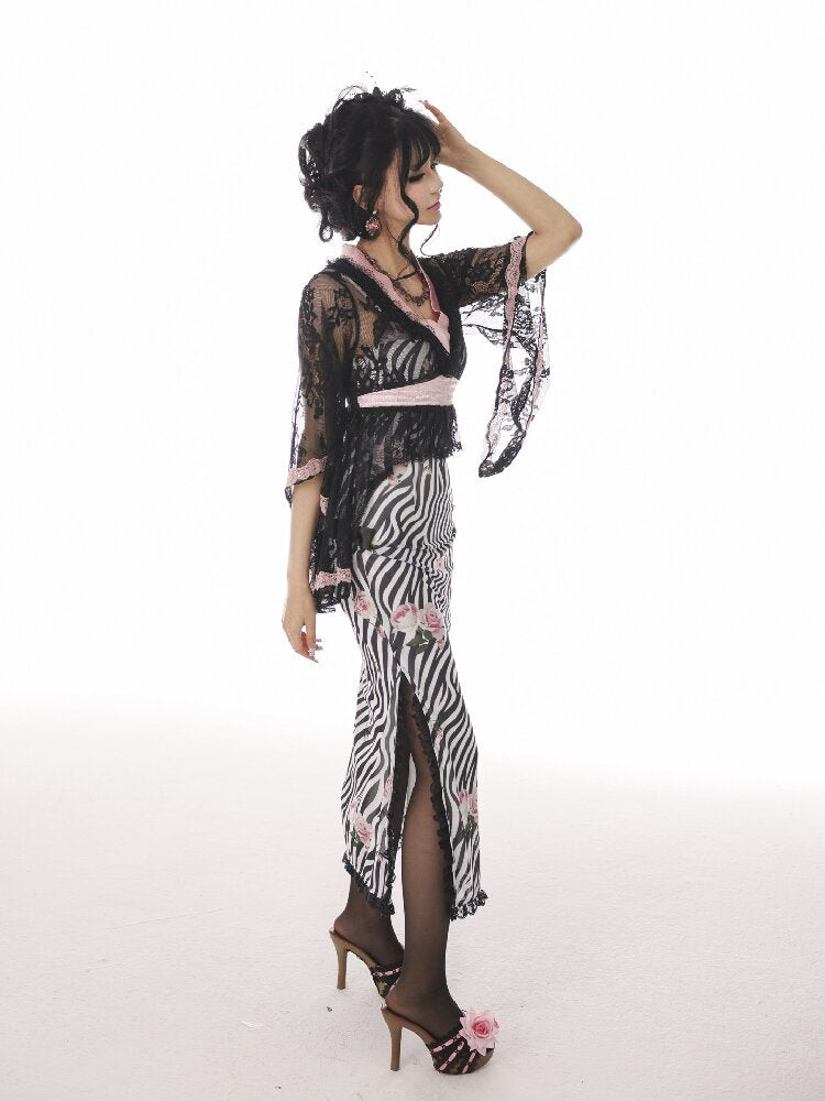 Lace Sheer Swallowtail Cover Up【s0000017140】