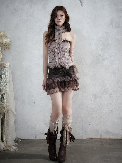 Brushed Sequin Leopard Cake Skirt【s0000017981】