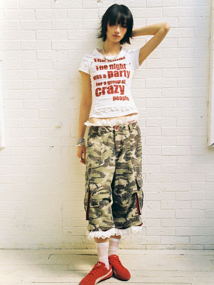 Detachable Lace Camouflage Shorts【s0000012955】