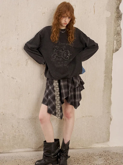 Oversized Long-Sleeve Pullover Sweatshirt【s0000014050】