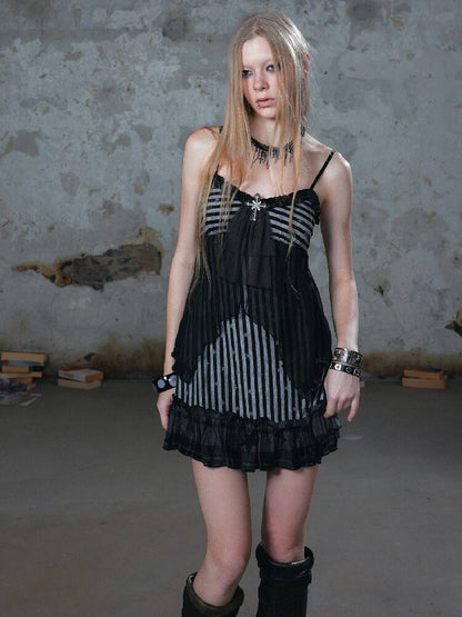 Chiffon Lace Spaghetti Dress【s0000018102】