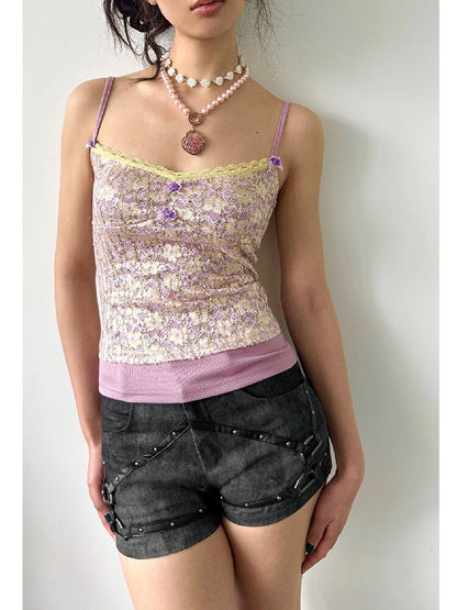 Tie-Dye Denim Studded Hot Pants【s0000018049】