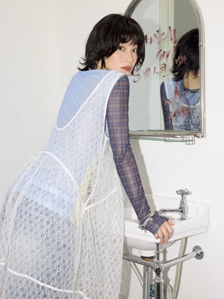 Starfish Printed Lace Hollow Out Dress【s0000012297】