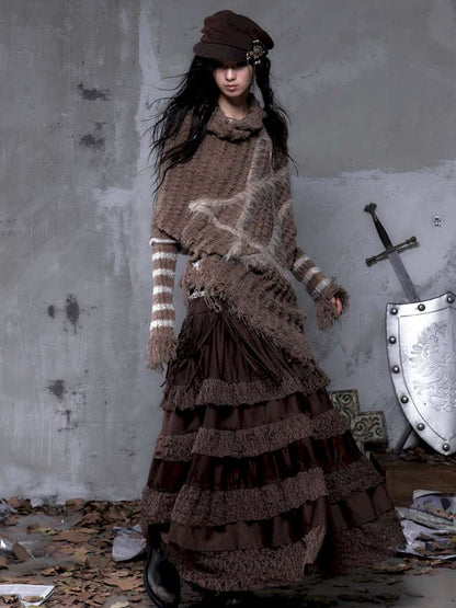 Lace Suede Fringe A-line Skirt【s0000014649】