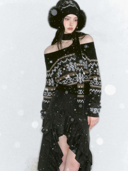 Irregular ruffled half-body skirt【s0000013746】