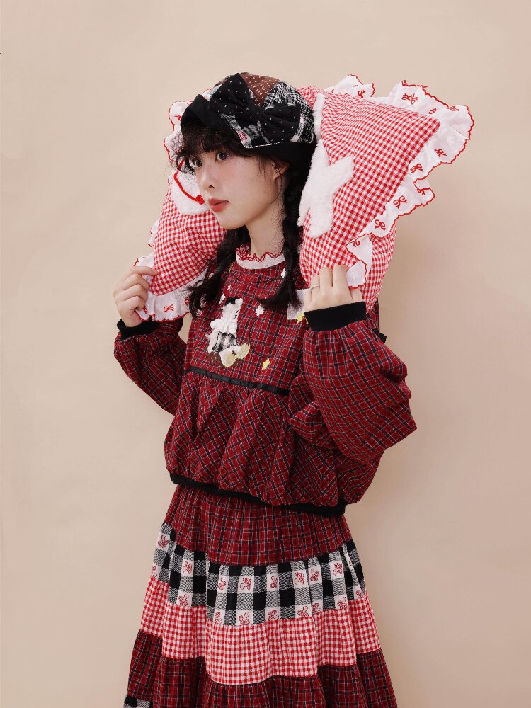 Embroidered Lantern Sleeve Shirt【s0000019283】