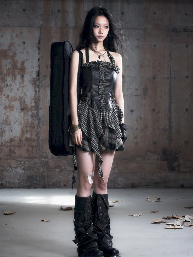 Faded Button Leather Leg Covers【s0000013963】