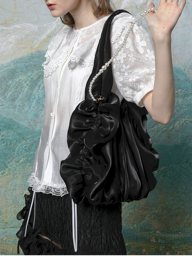 Shiny silk satin fairy cloud bag【s0000013591】