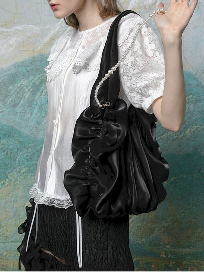 Shiny silk satin fairy cloud bag【s0000013591】
