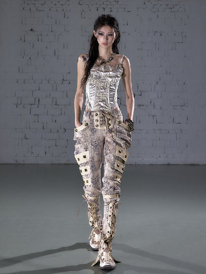 Lace Satin Fake Two Corset【s0000015936】