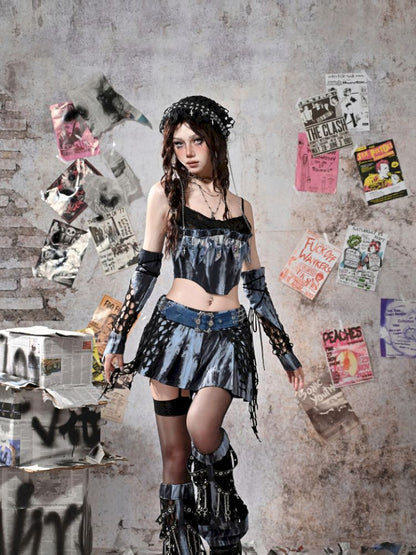 Irregular Pleated Low Waist Half Body Skirt【s0000013502】