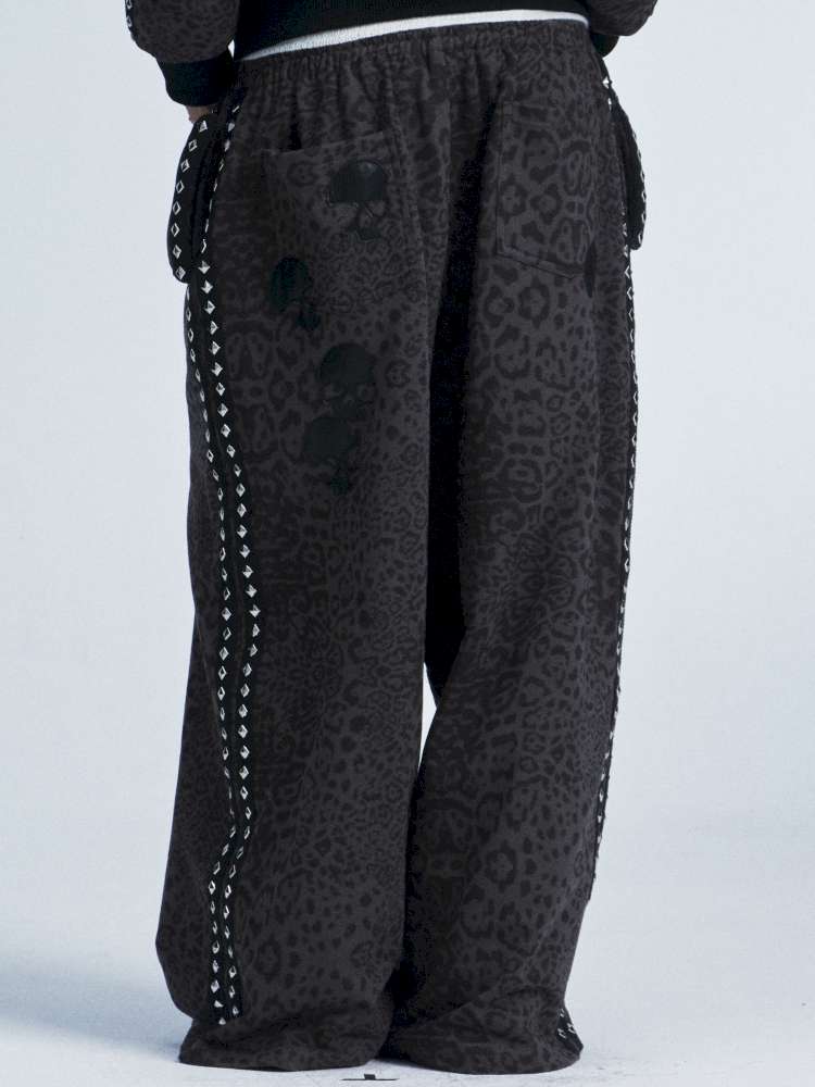 Leopard Print Plush Hooded Slacks Set【s0000014663】