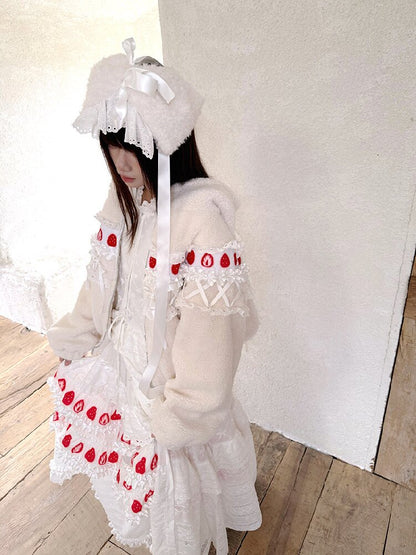 Cake Print Cut-Out Lace Bow Skirt【s0000018542】