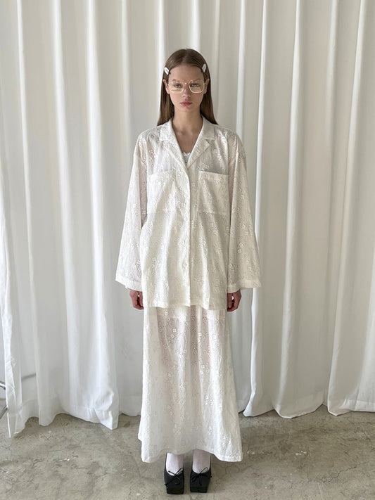 White Lace Pajama Set【s0000007467】