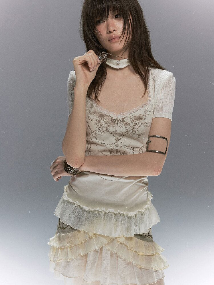 Sphenoid Witch Texture Lace Ruffled【s0000017037】