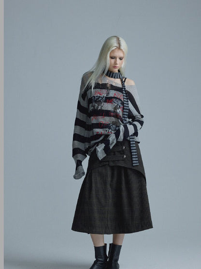 Light Asian Rock Striped Sweater【s0000018550】