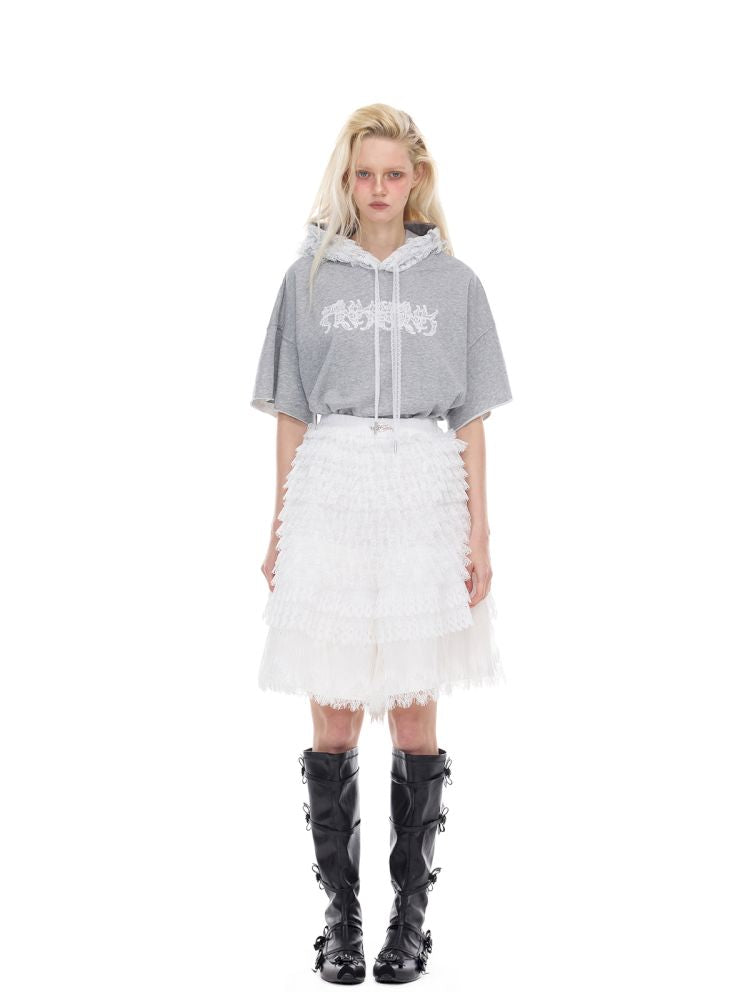 Lace layered loose punk ballet casual pants【s0000012980】