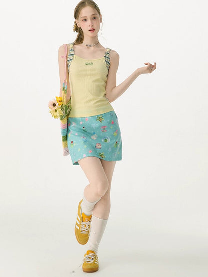 Summer Childlike Print Short Skirt【s0000017157】