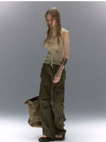 Double Waist Distressed Workwear【s0000017855】