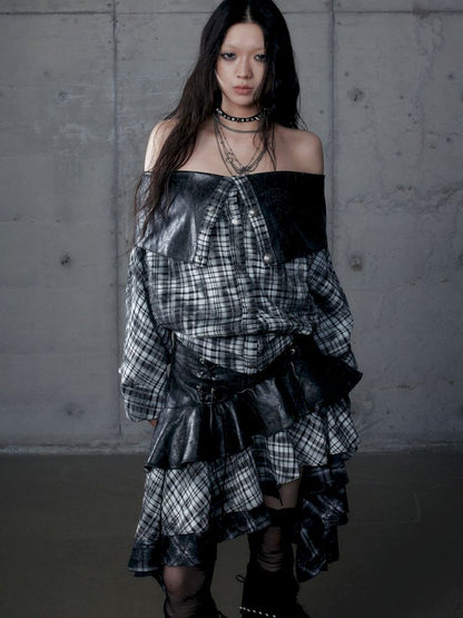 Back leather long sleeve sweater jacket【s0000013477】