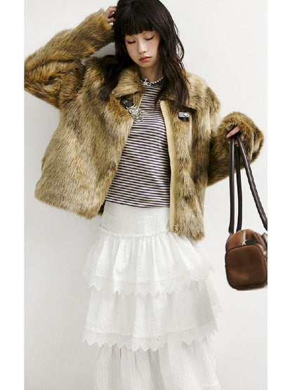 짧은 재킷 모피 코트 [S0000011426]