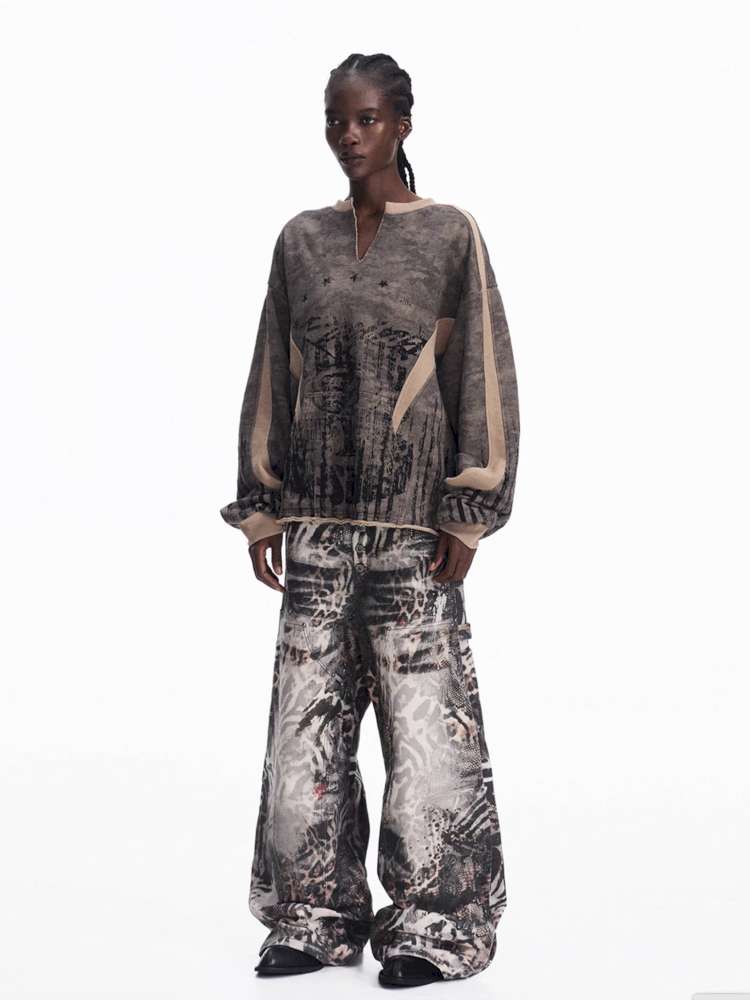 Dark Camouflage Ripped Cardigan【s0000015171】