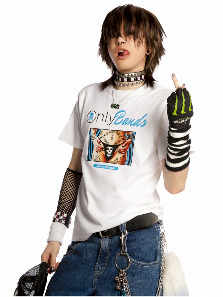 Y2K Street Unisex Peplum Shoulder T-Shirt【s0000013604】