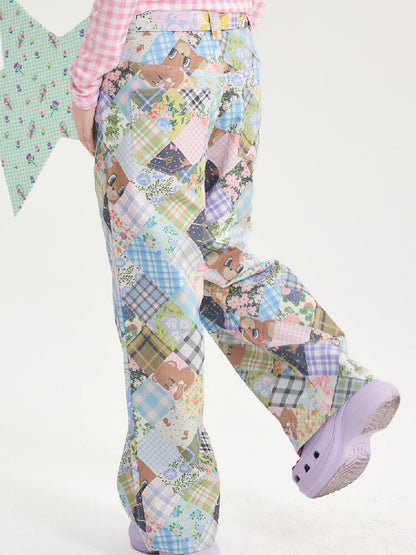 Vintage Bear Floral Patchwork Pants【s0000018721】