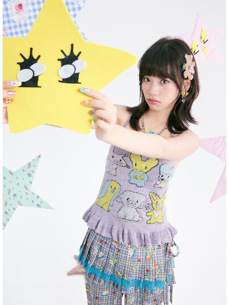 Taro Purple Ruffle Halter Overalls【s0000018372】