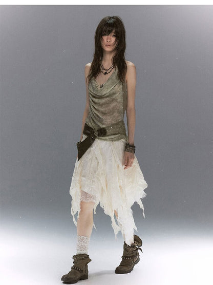 Gold 2000S Distressed Bikini Dress【s0000017044】