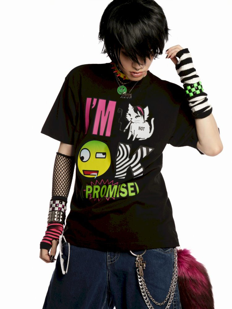 EMO hardcore skateboarding punk loose T-shirt【s0000013599】