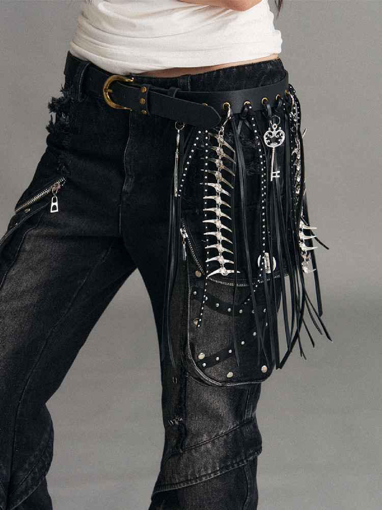 Tassel Chain PU Personalized Belt【s0000017775】