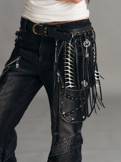 Tassel Chain PU Personalized Belt【s0000017775】