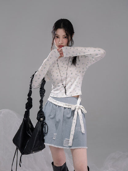 Flower Shadow White Knitwear【s0000015733】