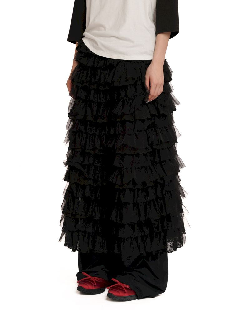 Lightweight cake-style midi skirt【s0000012568】