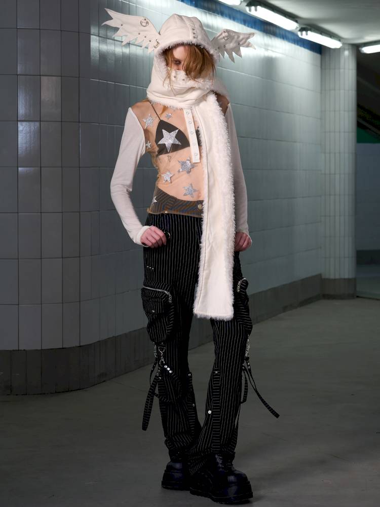 Angel Wings Face-Covering Hooded Scarf【s0000014417】