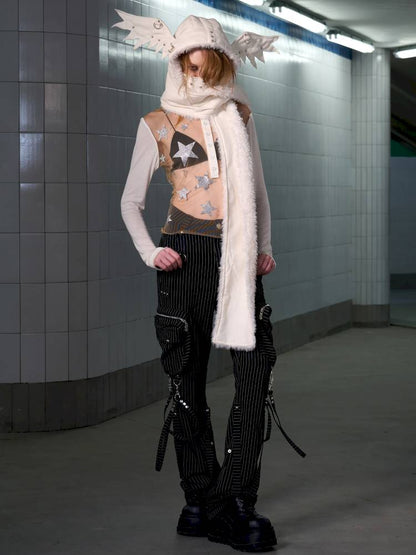 Angel Wings Face-Covering Hooded Scarf【s0000014417】