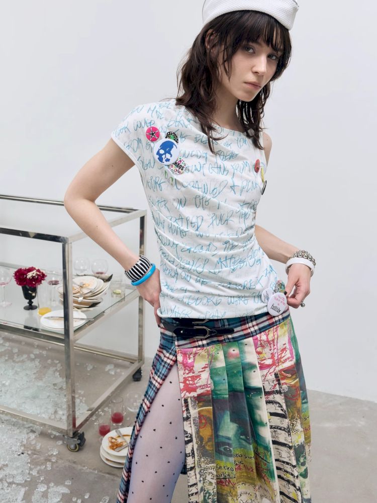 Plaid Half Pleated Skirt【s0000012413】