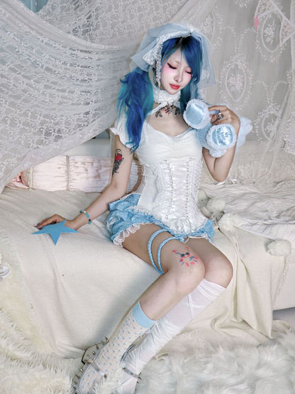 Tie-back tank top/short-sleeved shirt【s0000012692】