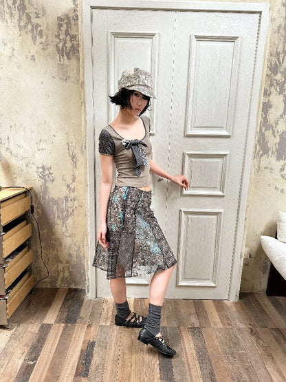 Leopard Polka Dot Patchwork T-Shirt【s0000018083】